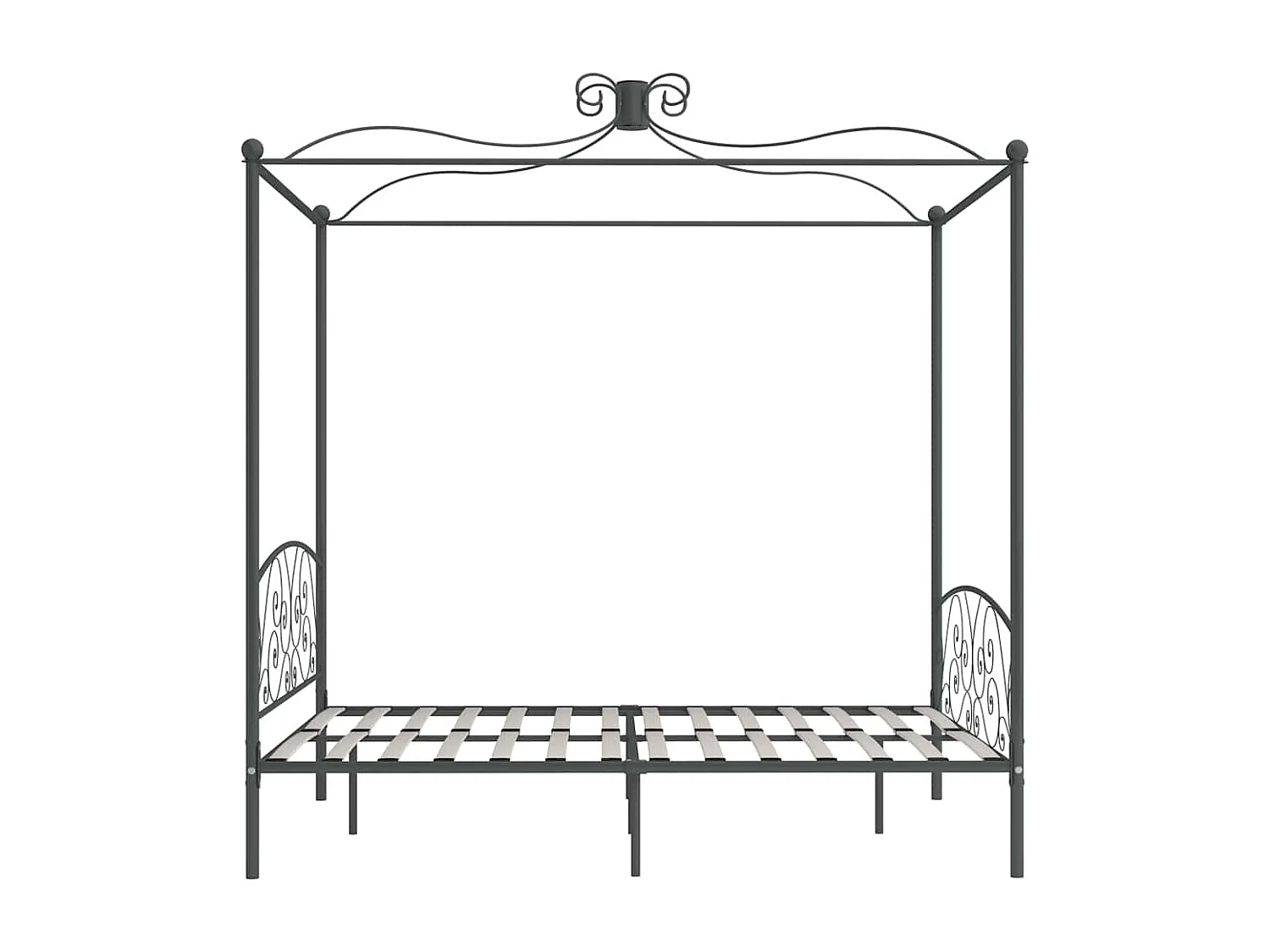 Hemelbedframe zonder matras grijs metaal 180x200 cm