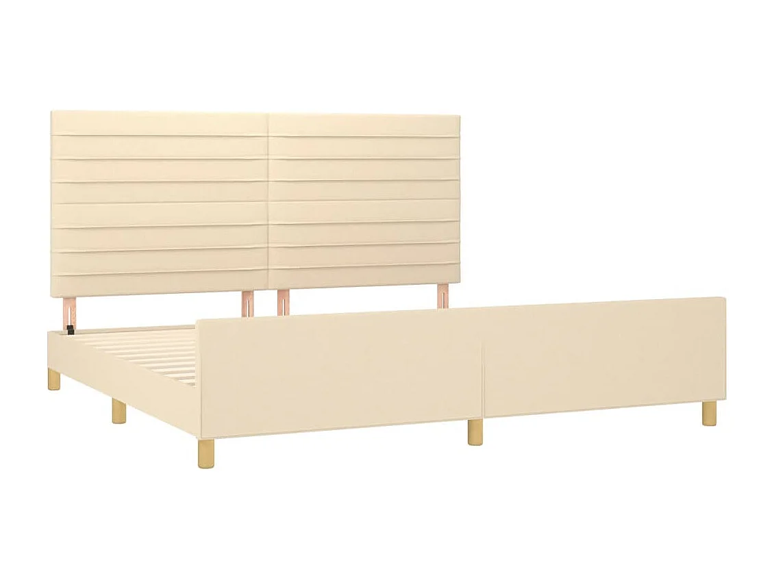 Cadre de lit sans matelas crème 200x200 cm tissu