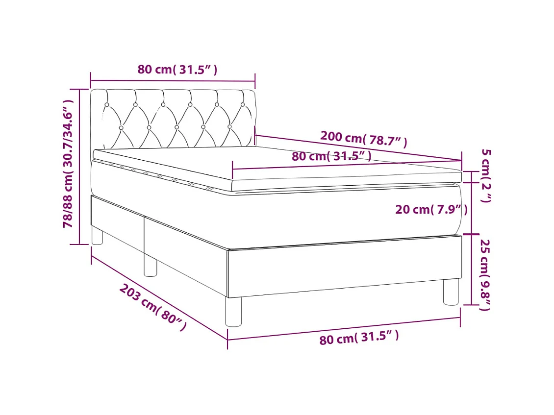 Lattenbodem met matras en LED Roze 80x200 cm