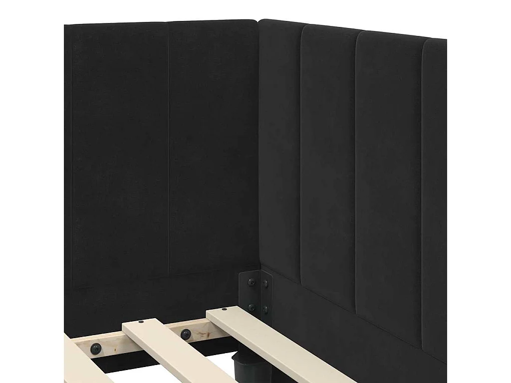 Hoekbedframe met hoofdbord Zwart 90 x 190 cm Fluweel