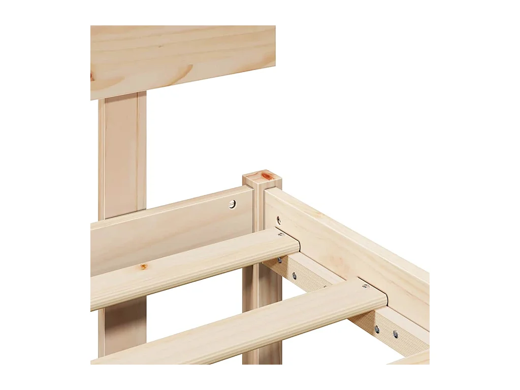 Struttura letto marrone 120 x 200 cm in legno massello di pino