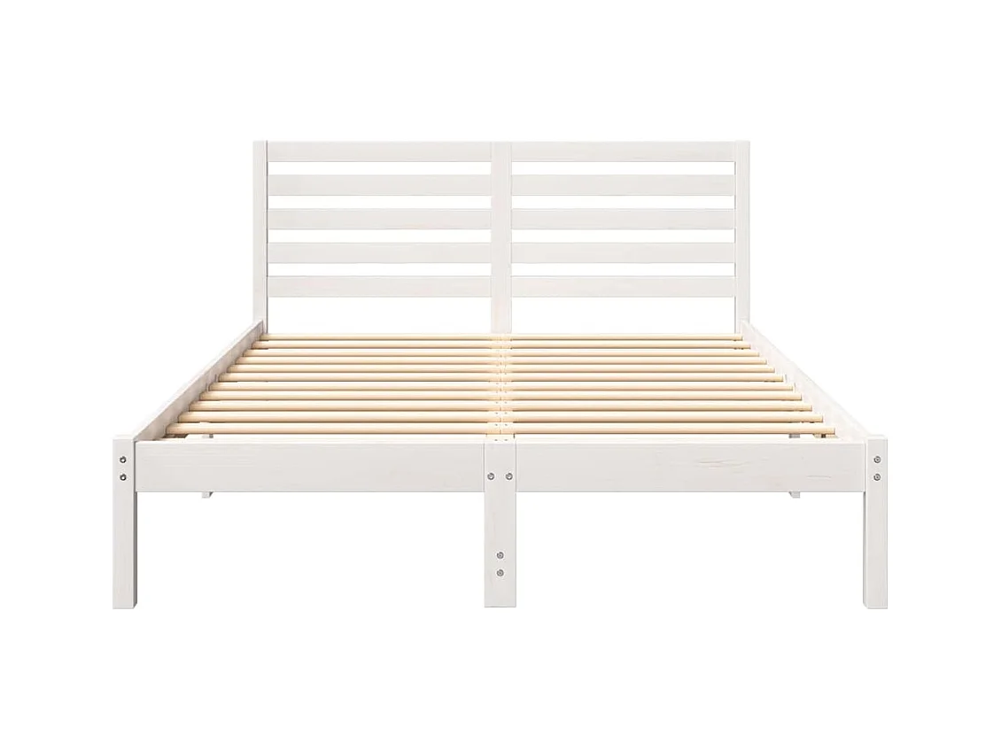 Estructura de cama blanca 135 x 190 cm Madera maciza de pino