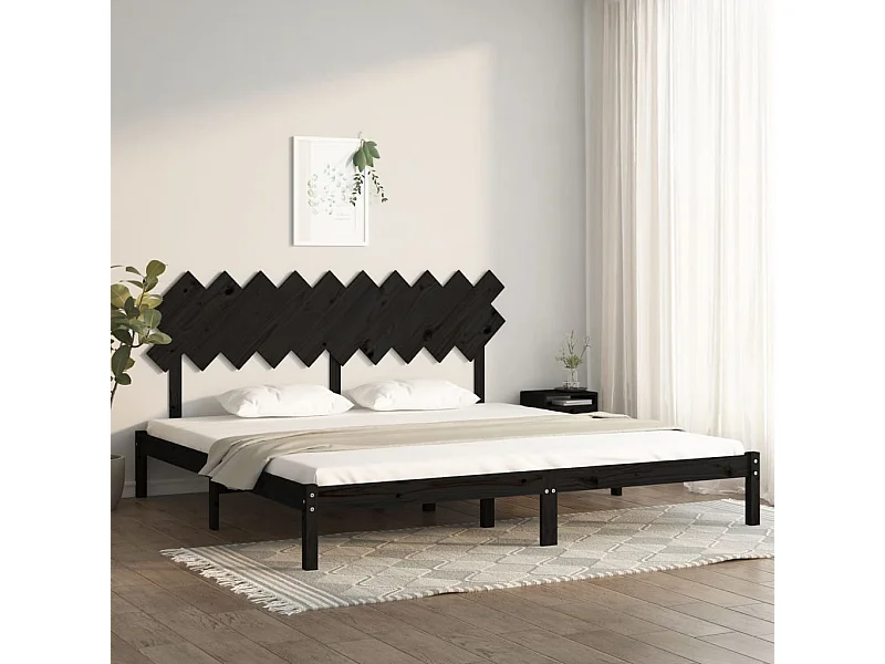 Bedframe zonder matras zwart 200x200 cm massief hout