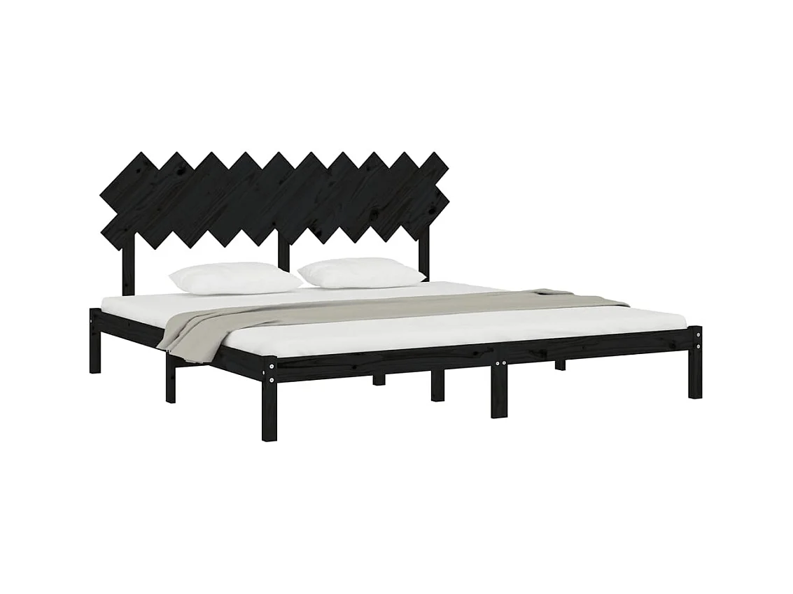 Struttura letto senza materasso nero 200x200 cm in legno massello