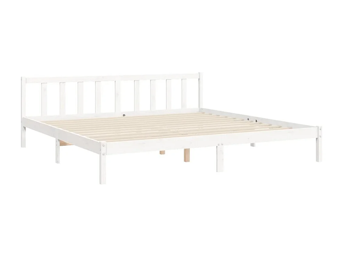 Struttura letto senza materasso bianco 200x200 cm in legno massello di pino
