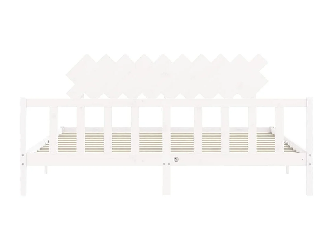 Struttura letto senza materasso bianco 200x200 cm in legno massello di pino