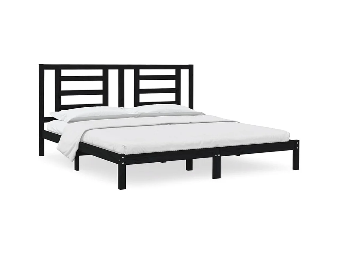 Bettgestell ohne Matratze schwarz 200x200 cm Kiefer Massivholz