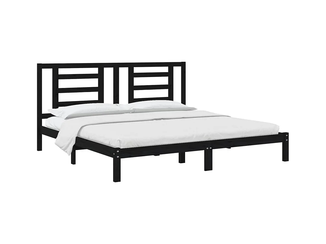 Bettgestell ohne Matratze schwarz 200x200 cm Kiefer Massivholz