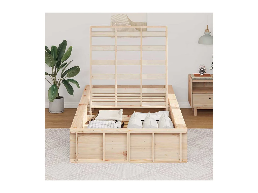 Cadre de lit Pin massif 210 x 118 x 30 cm Pin massif