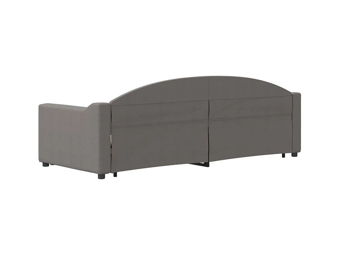 Dagbed met onderschuifbed zonder matras taupe 80x200 cm