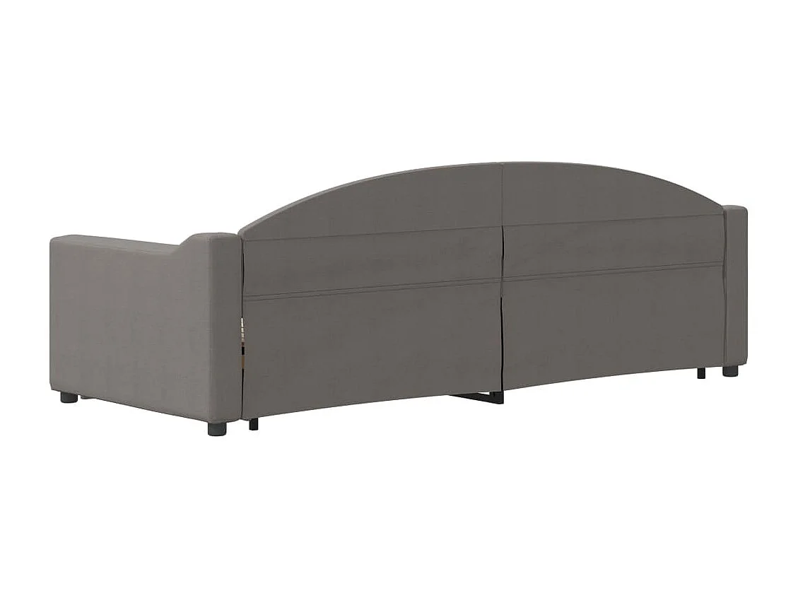 Lit de jour avec gigogne sans matelas taupe 80x200 cm