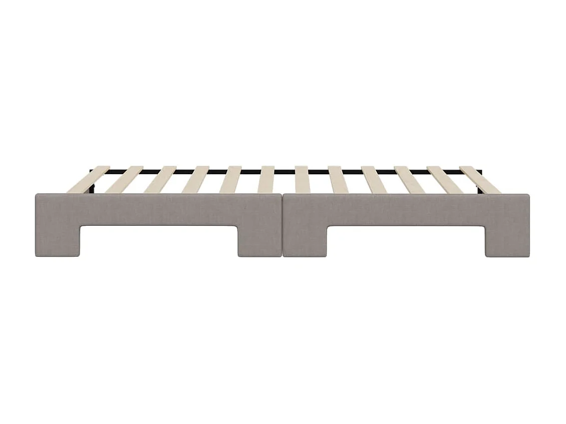 Lit de jour avec gigogne sans matelas taupe 80x200 cm