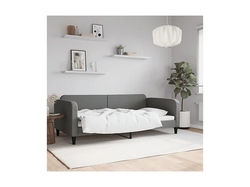 Lit de repos gris foncé 100x200 cm tissu