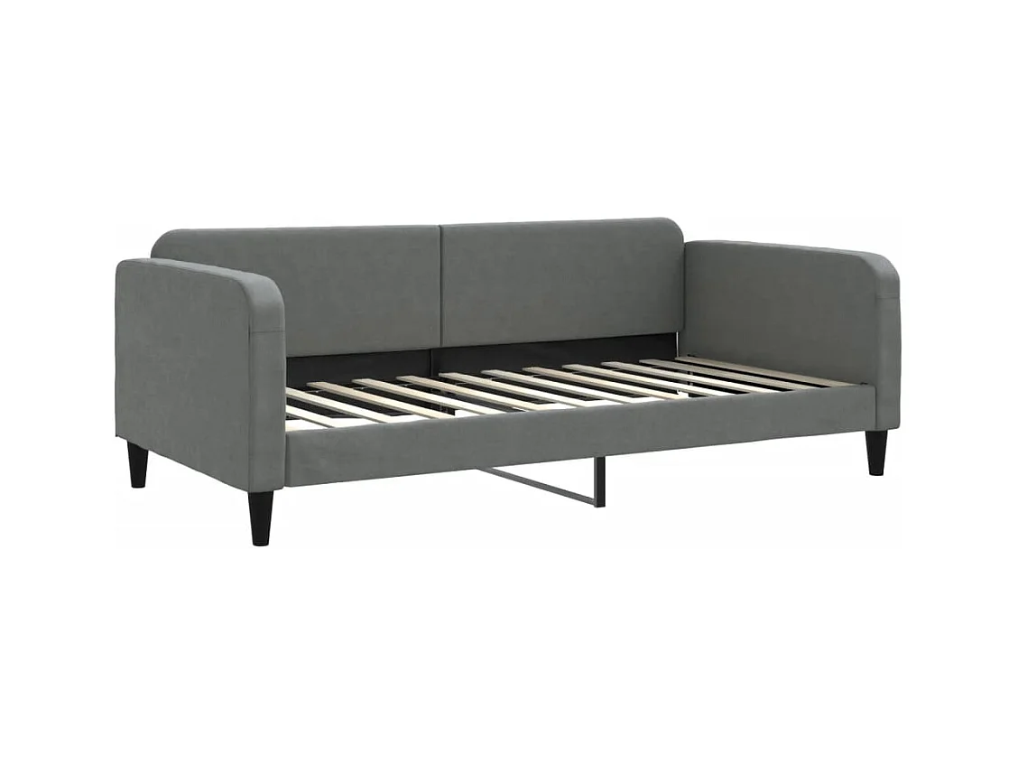 Lit de repos gris foncé 100x200 cm tissu