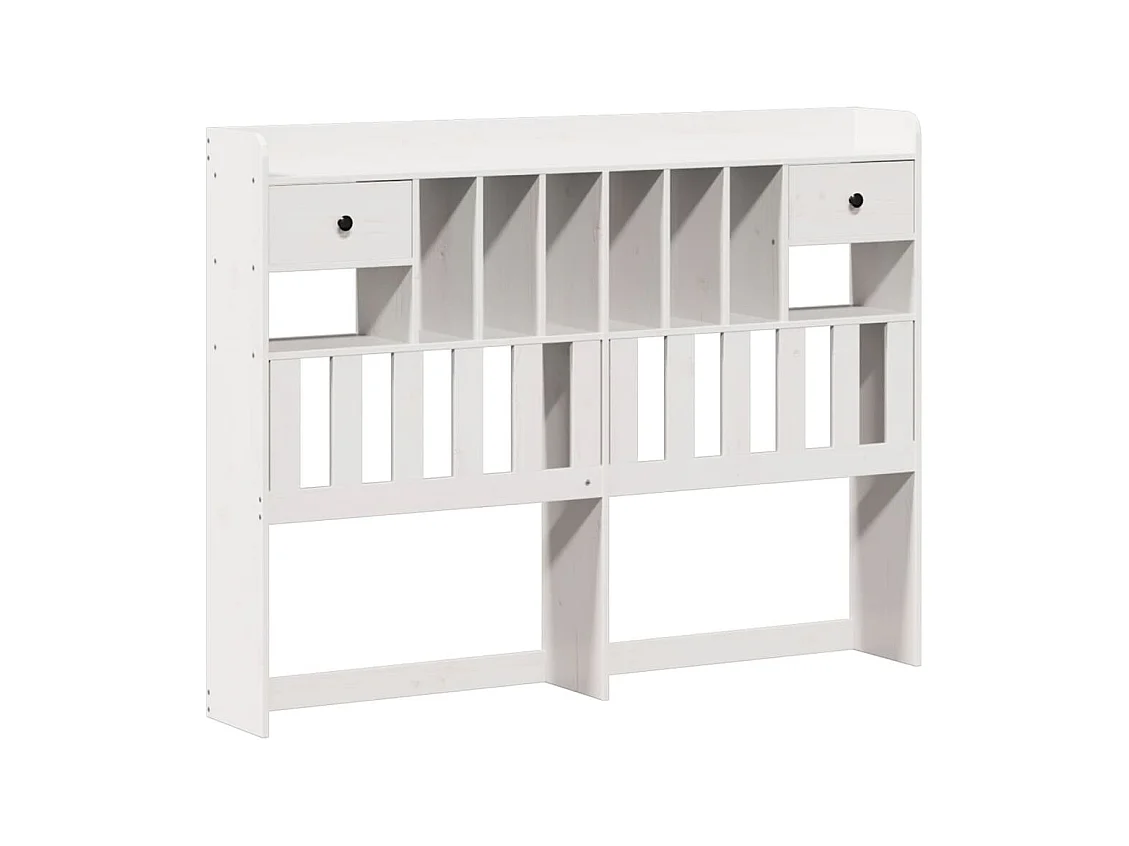 Letto libreria senza materasso bianco 140x190 cm in legno massello di pino