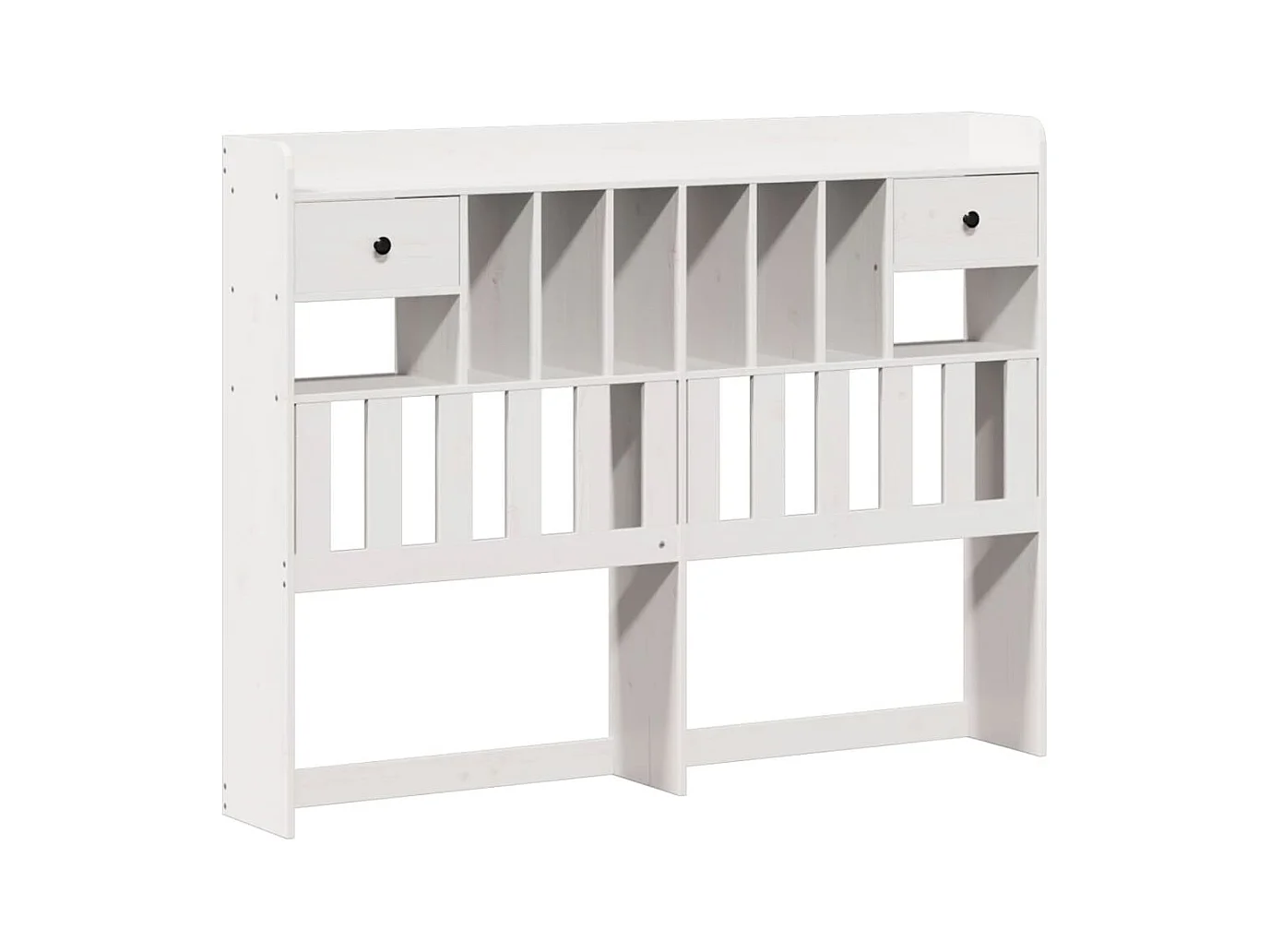 Letto libreria senza materasso bianco 140x190 cm in legno massello di pino