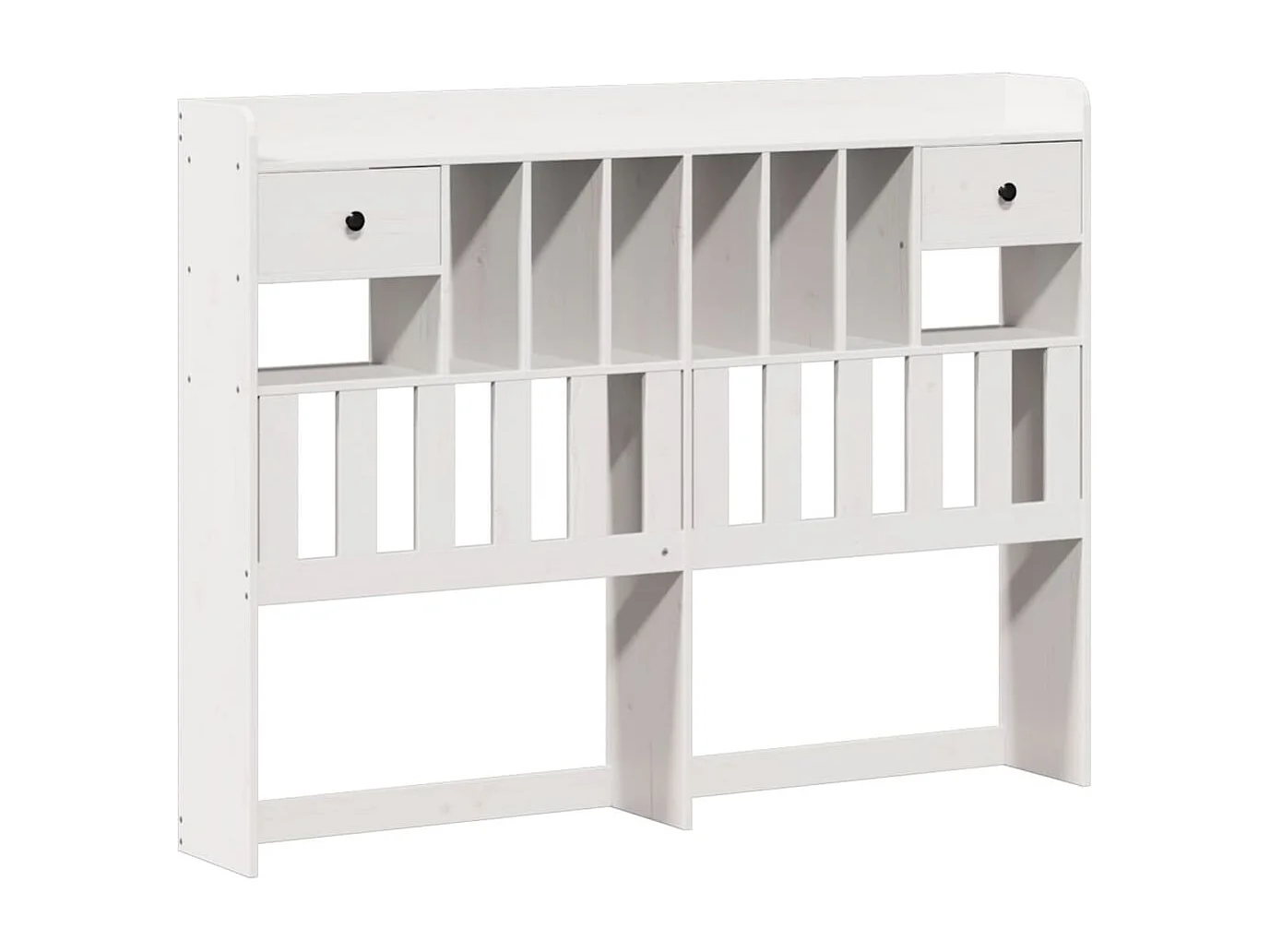 Lit bibliothèque sans matelas blanc 140x190 cm bois pin massif