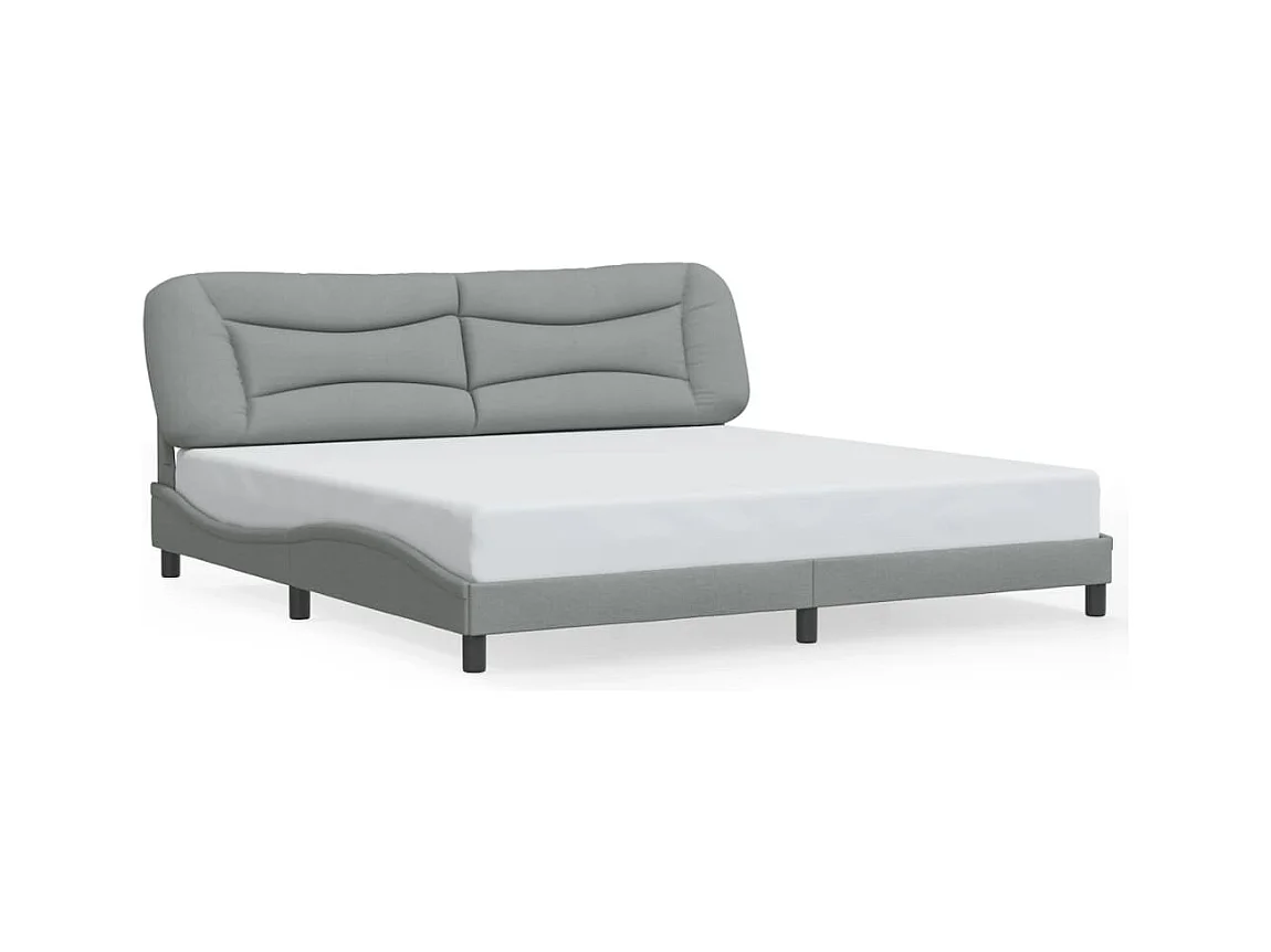 Cadre de lit sans matelas gris clair 200x200 cm tissu