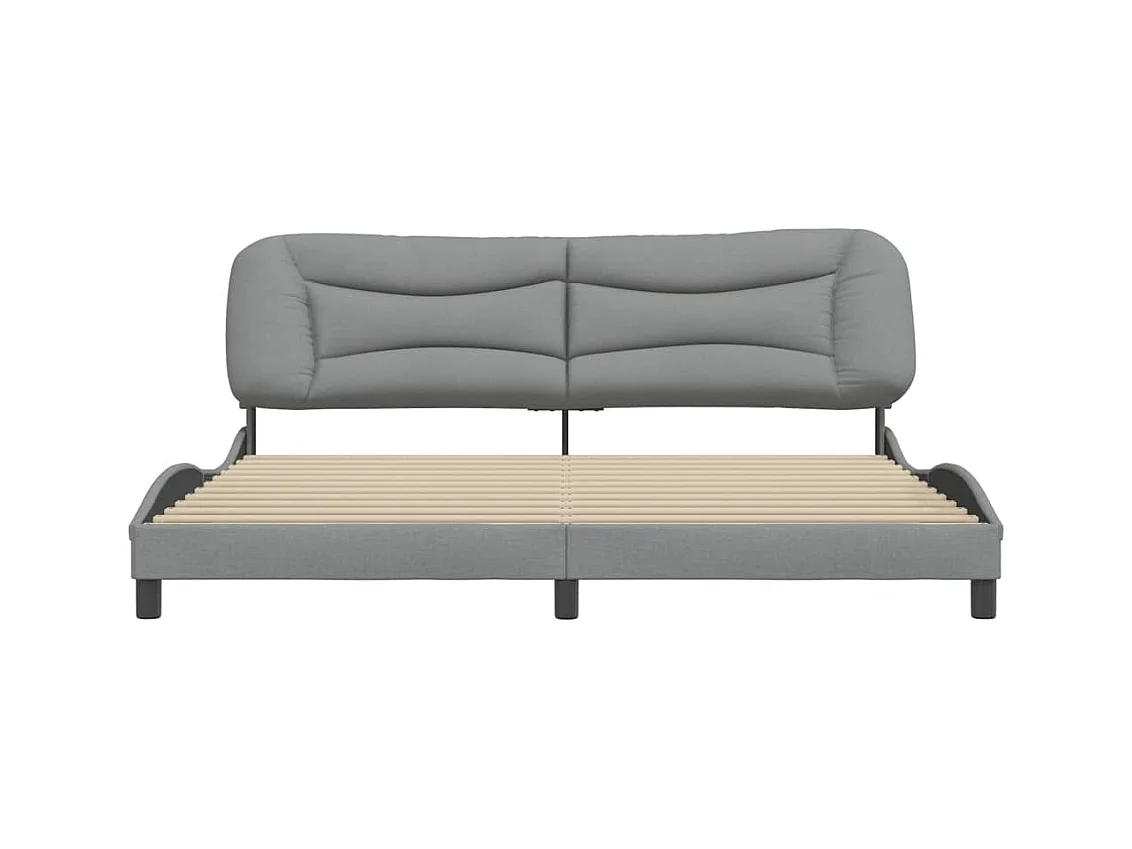 Cadre de lit sans matelas gris clair 200x200 cm tissu