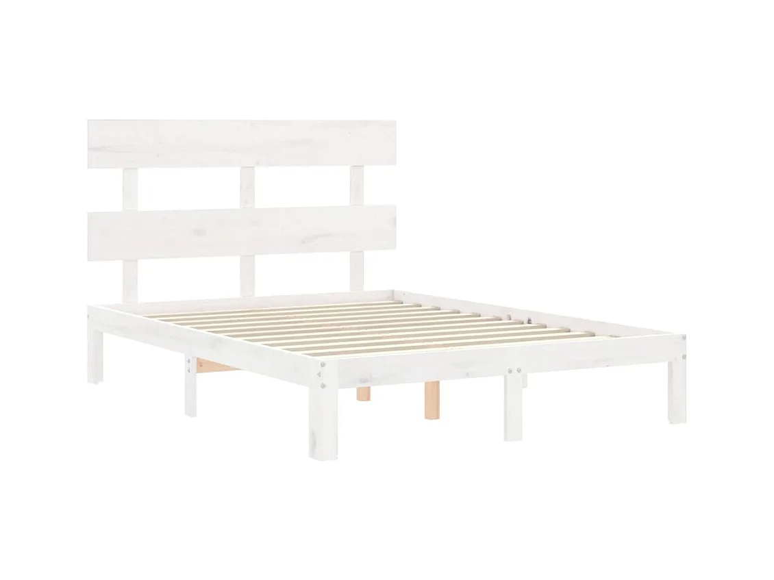 Bettgestell ohne Matratze weiß 120x200 cm Kiefer Massivholz