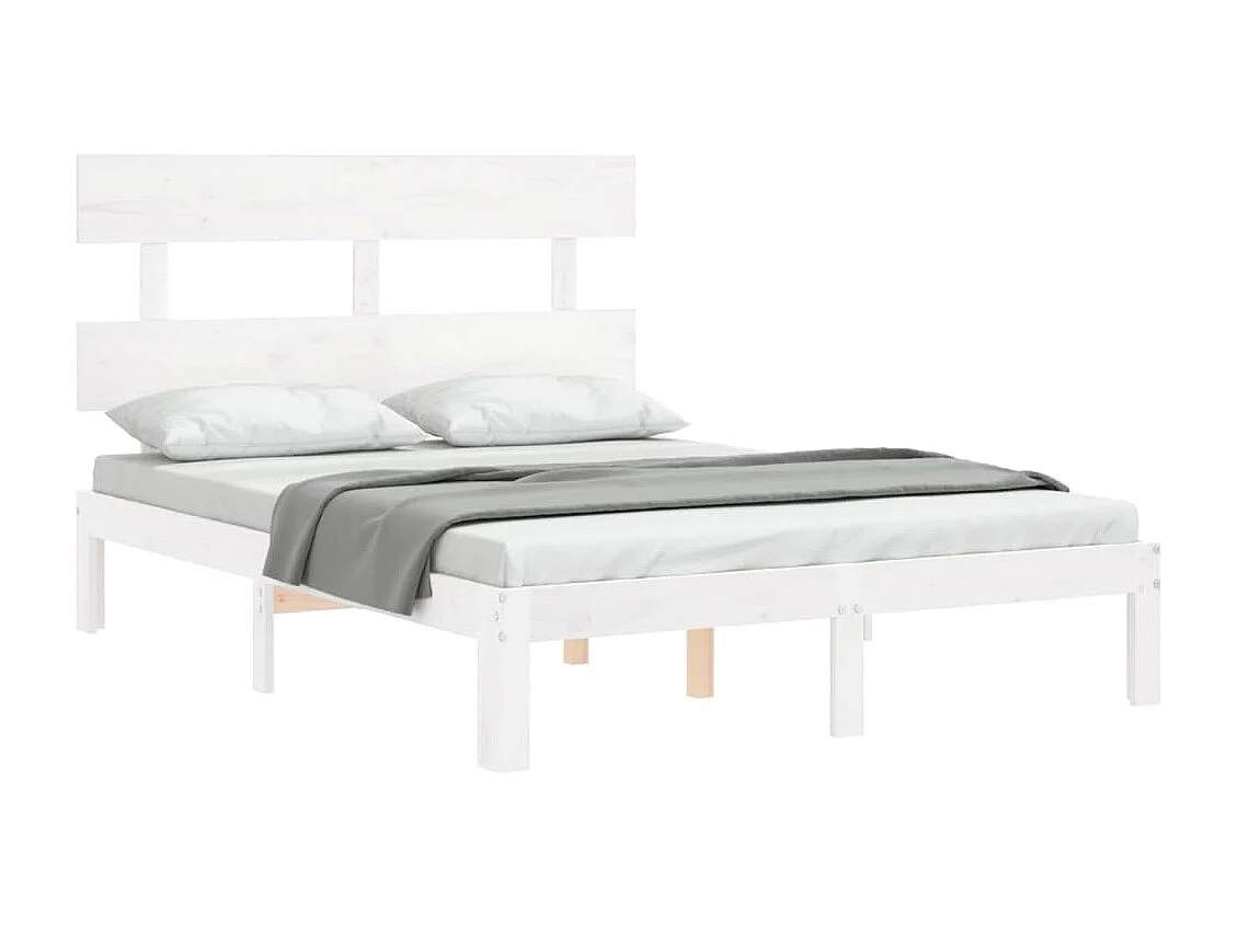 Cadre de lit sans matelas blanc 120x200 cm bois de pin massif