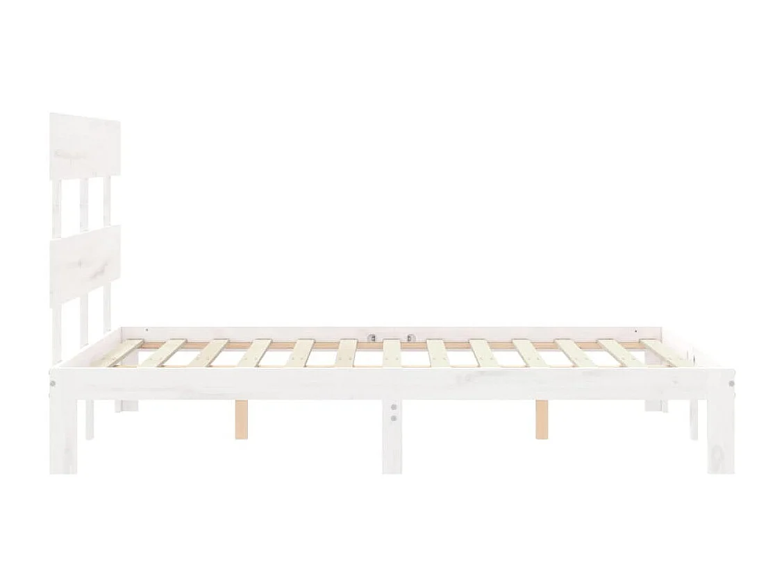 Cadre de lit sans matelas blanc 120x200 cm bois de pin massif