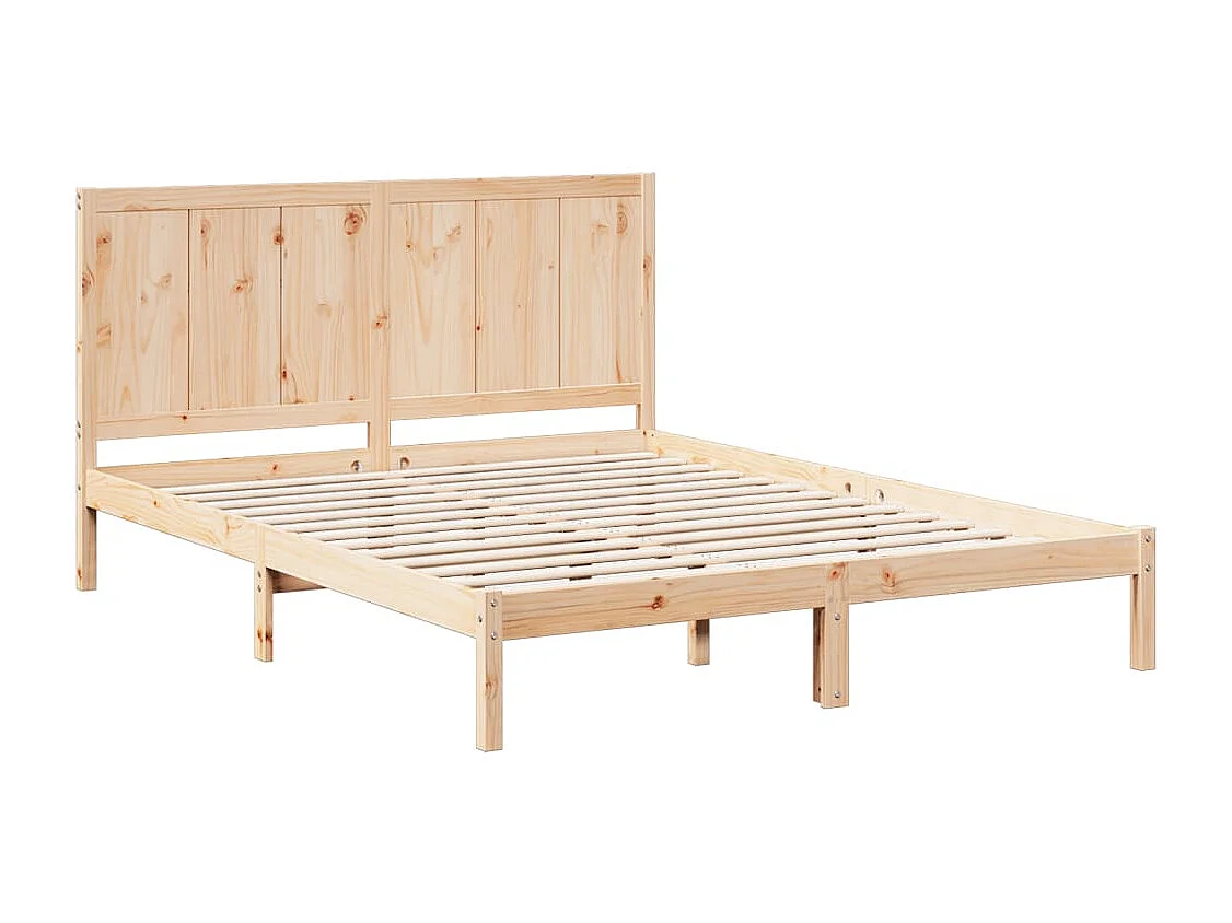 Estructura de cama extra larga sin colchón 140x210 cm madera maciza