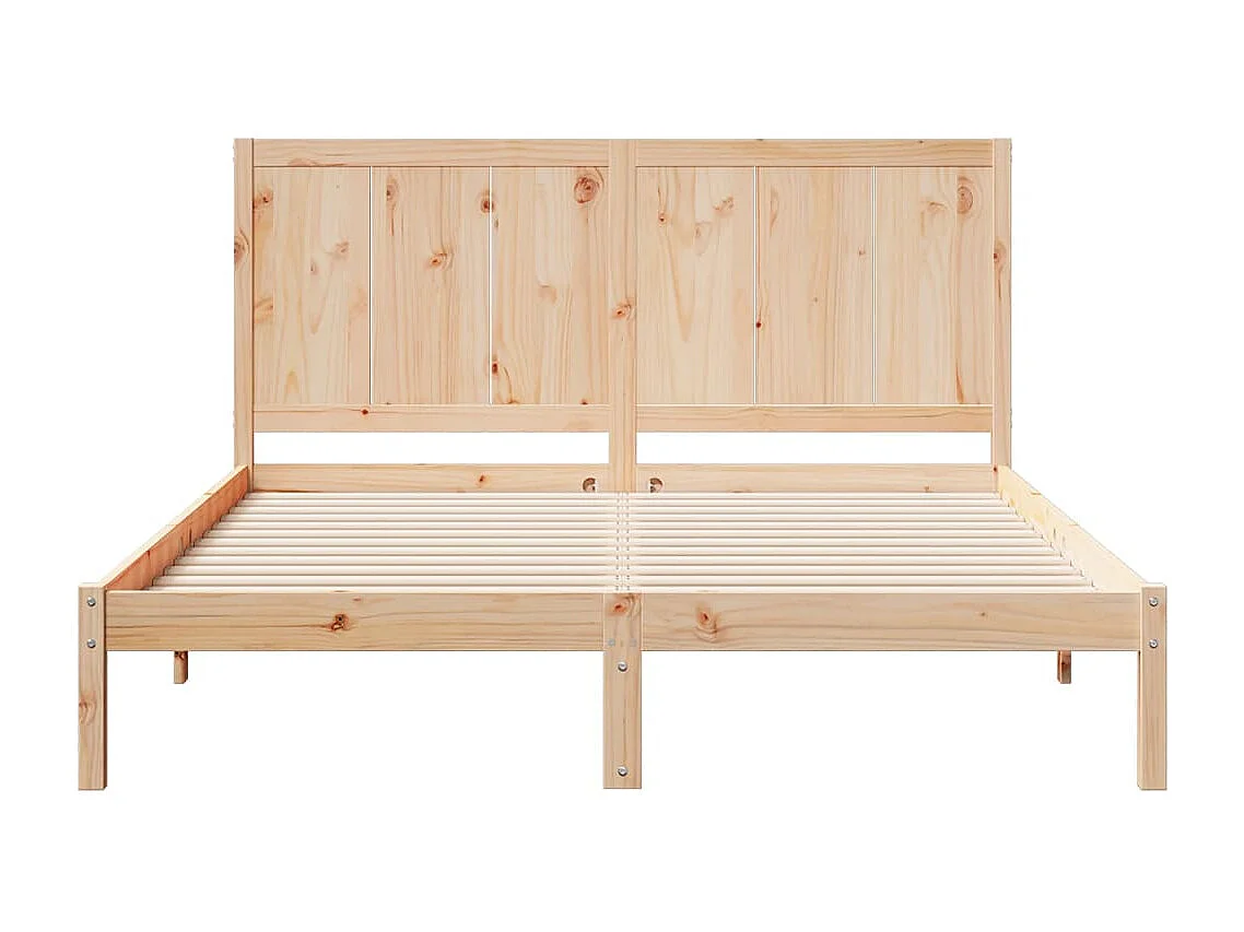 Estructura de cama extra larga sin colchón 140x210 cm madera maciza