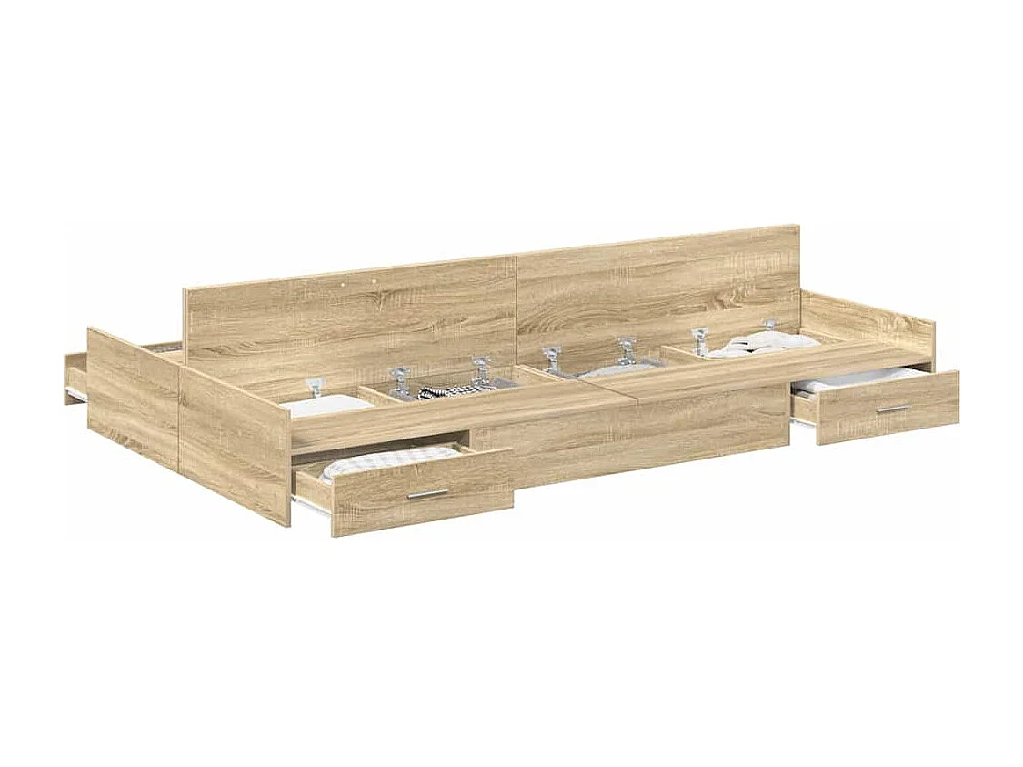 Bedframe met opbergruimte Sonoma eiken 120 x 190 cm