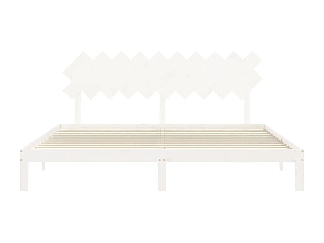 Struttura letto senza materasso bianco 200x200 cm in legno massello di pino