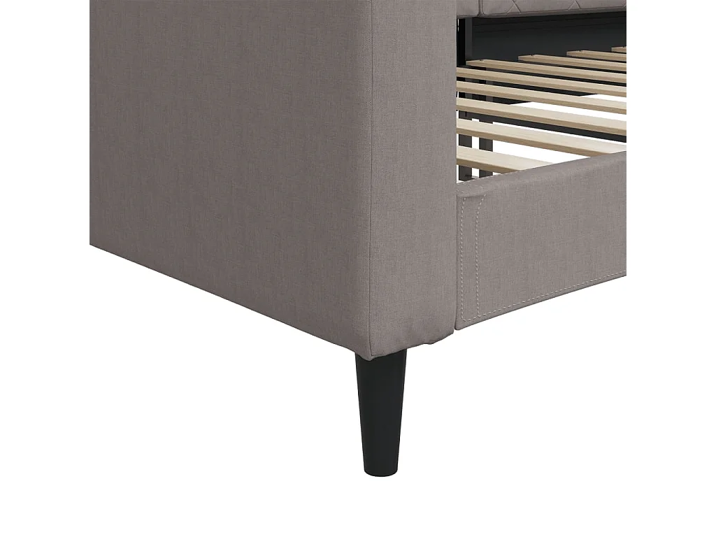 Divano letto tortora in tessuto 100x200 cm