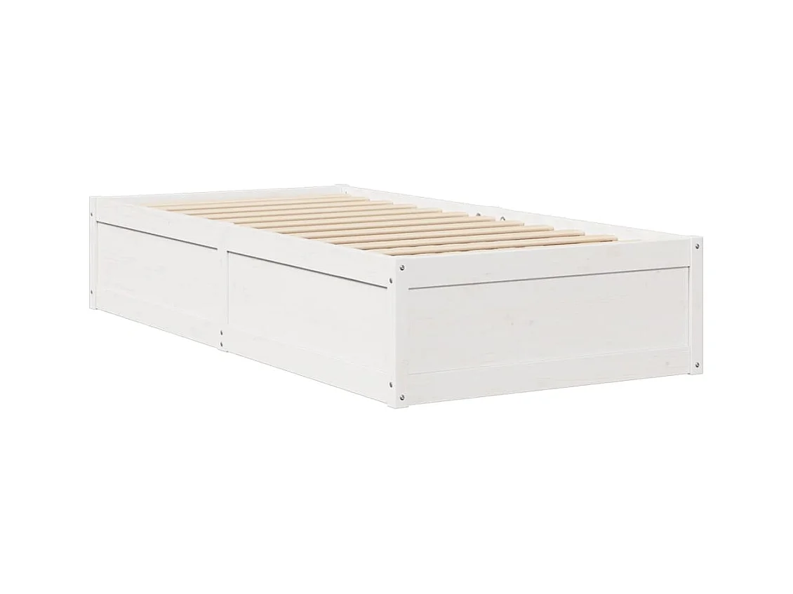 Estructura de cama sin colchón blanca 90x190 cm madera maciza de pino