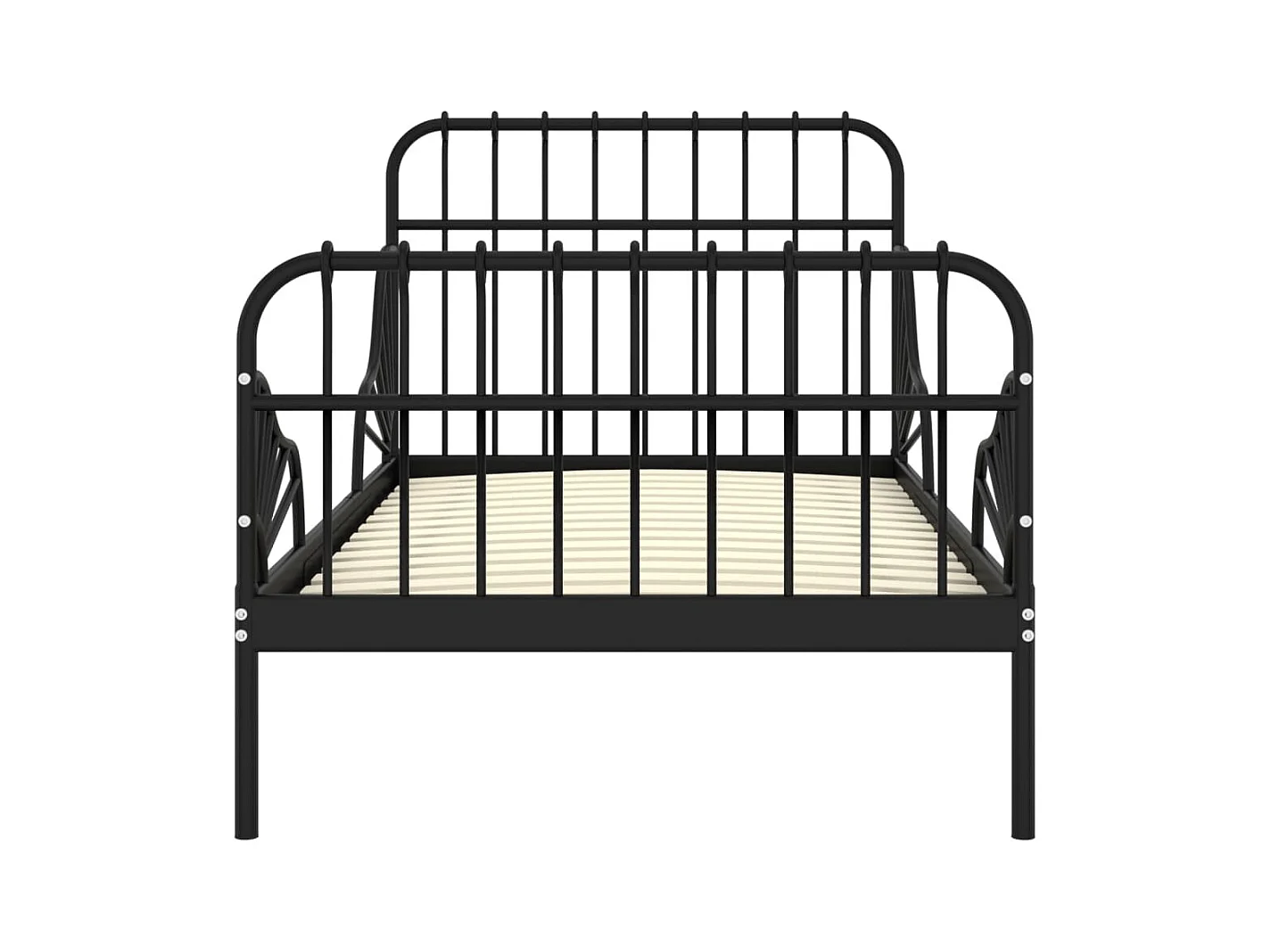 Uitschuifbaar bedframe zonder matras Zwart Metaal 80x130/200 cm