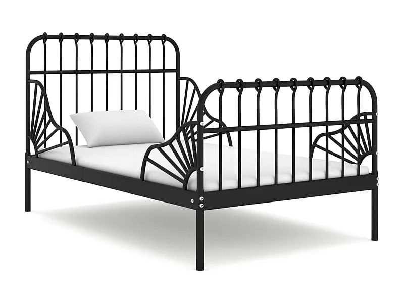 Rete letto estensibile senza materasso Black Metal 80x130/200 cm