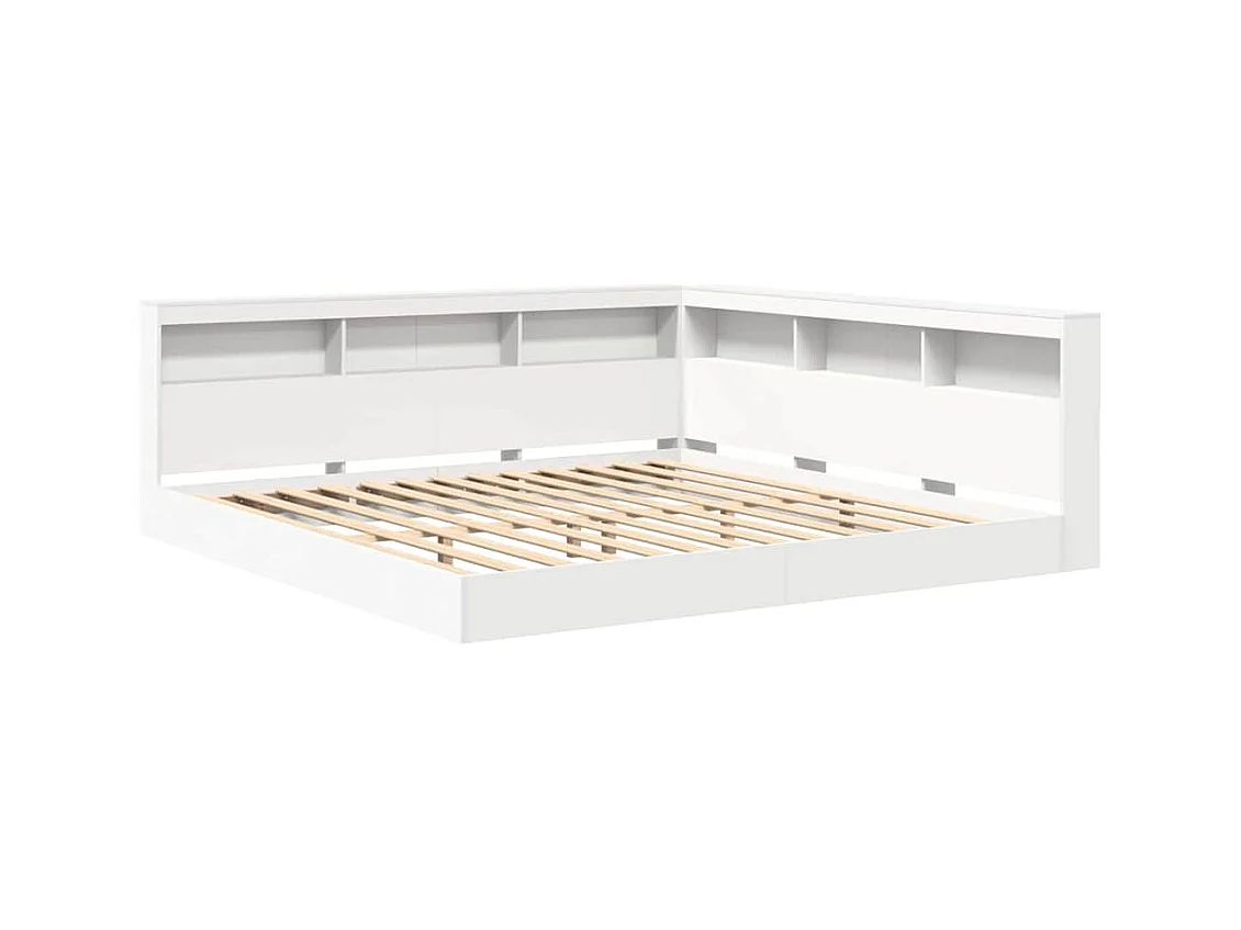 Lit Bibliothèque Blanc 180 x 200 cm Bois d'ingénierie