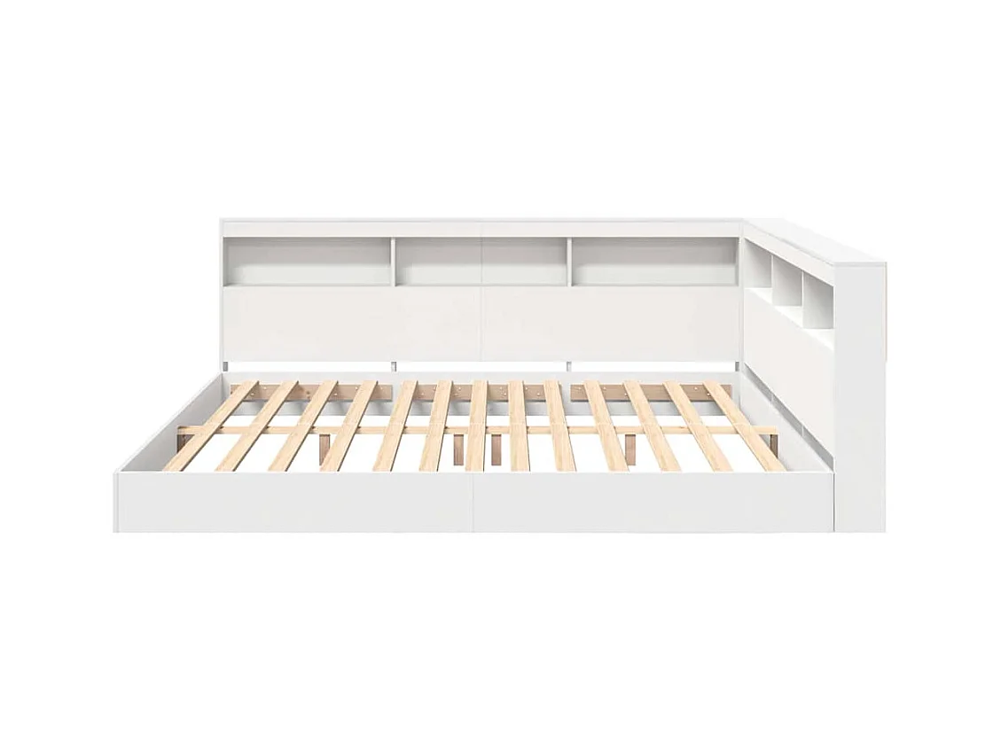 Lit Bibliothèque Blanc 180 x 200 cm Bois d'ingénierie