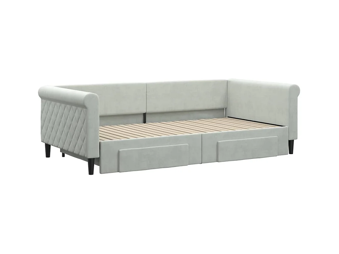 Tagesbett mit Ausziehbett und Schubladen ohne Matratze 100x200 cm