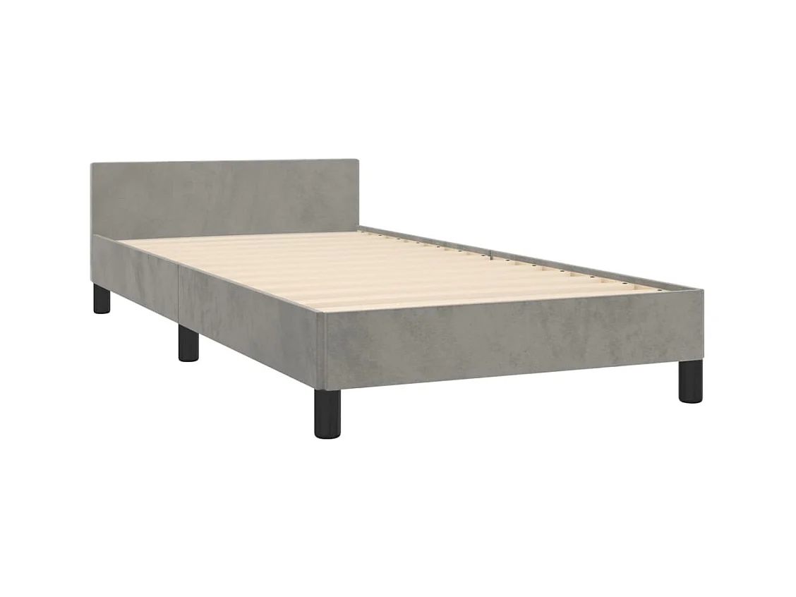 Bedframe zonder matras lichtgrijs 90x190 cm fluweel
