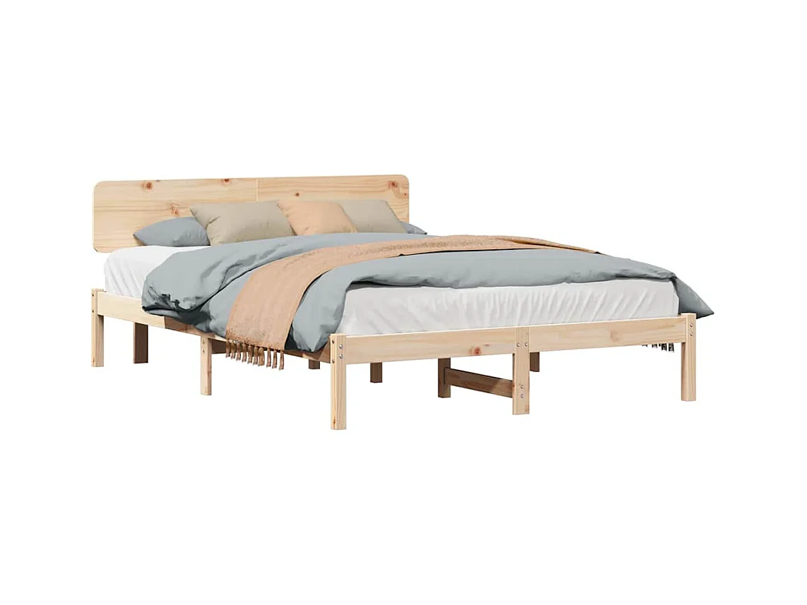 Struttura letto con testiera Natural 200 x 200 cm