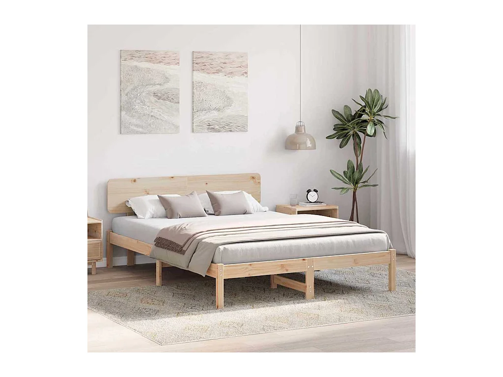 Struttura letto con testiera Natural 200 x 200 cm