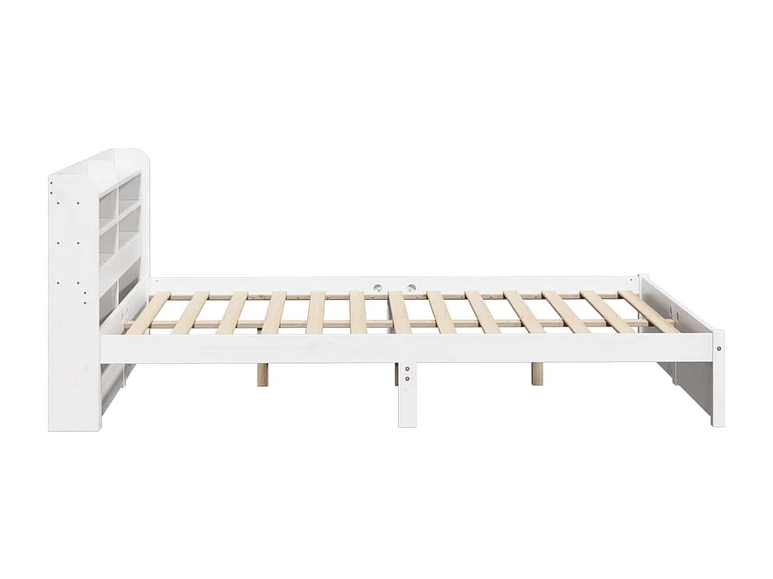 Estructura de cama con cabecero sin colchón blanco 140x190 cm