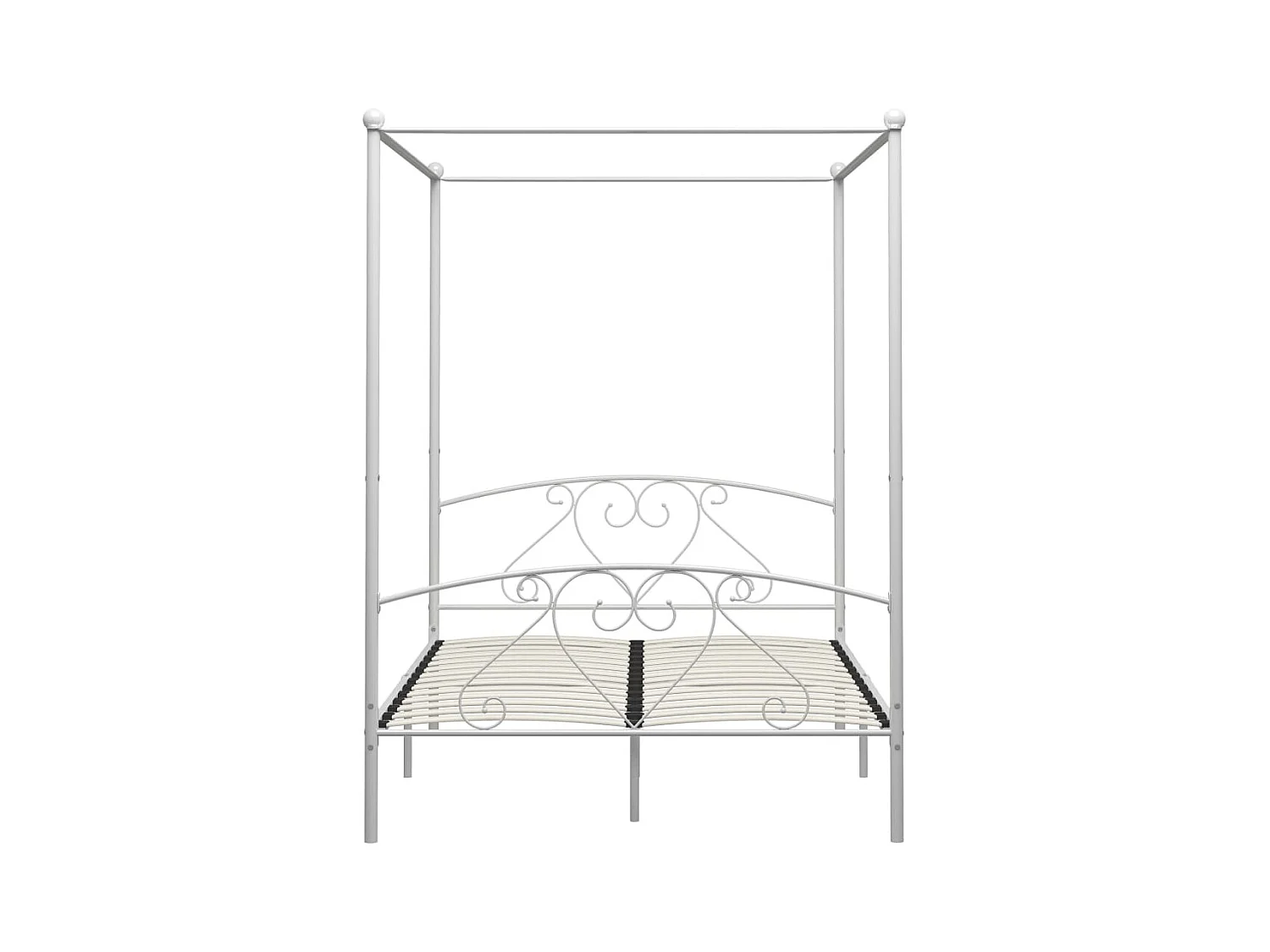 Struttura letto a baldacchino bianco 160x200 cm in metallo