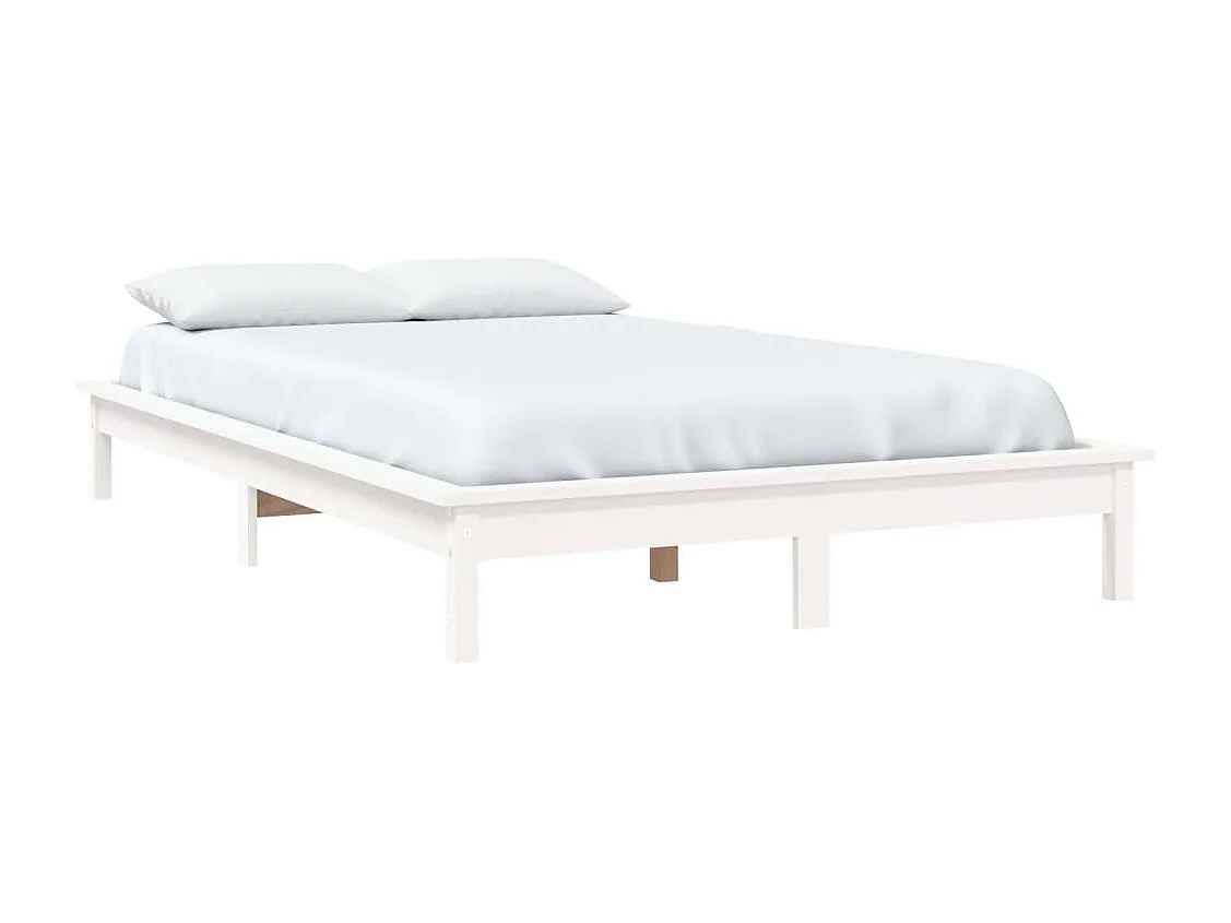 Cadre de lit sans matelas blanc bois de pin massif