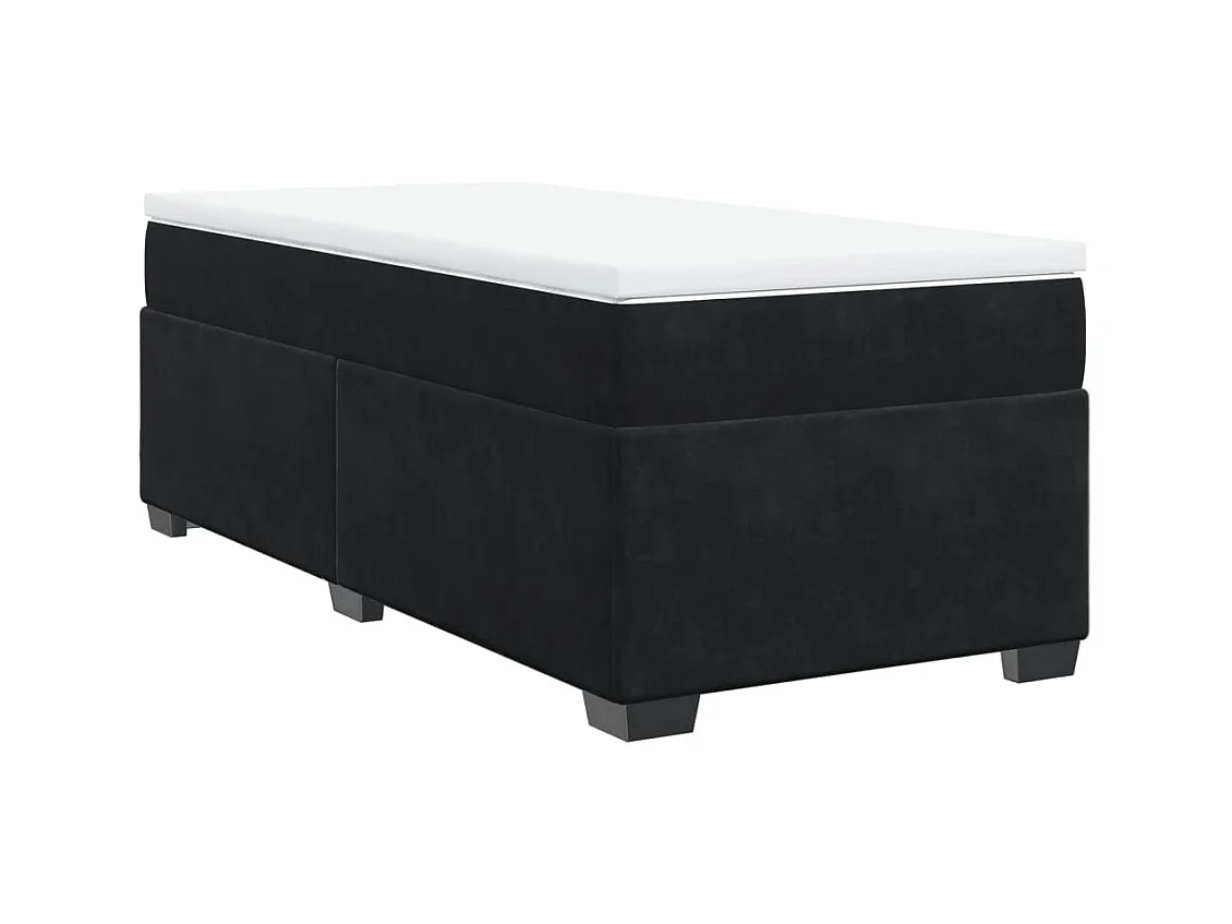 Lattenrost mit Matratze Schwarz 100x200 cm Samt