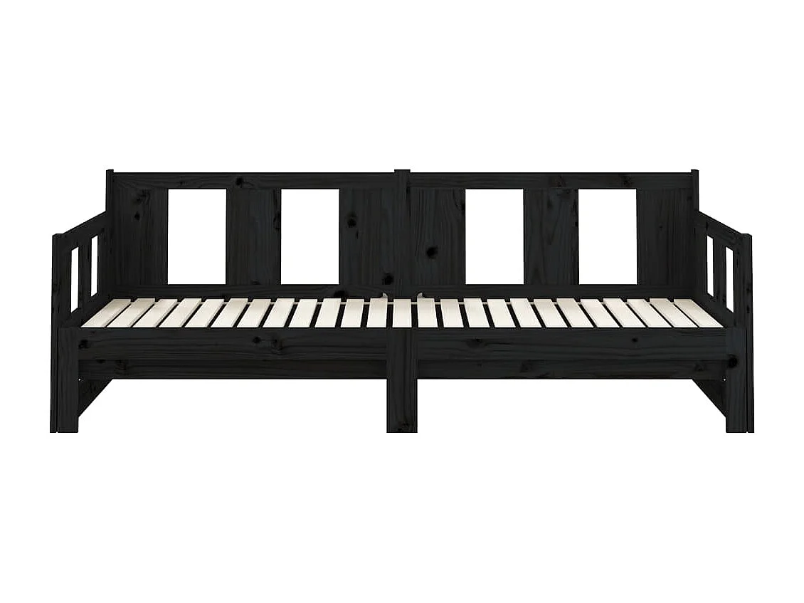 Schuifbed zonder matras zwart 2x(80x200)cm