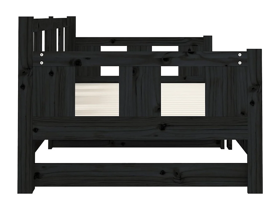 Schuifbed zonder matras zwart 2x(80x200)cm