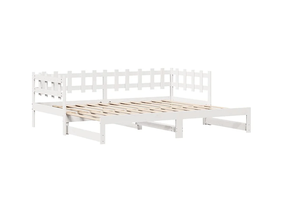 Dagbed met onderschuifbed en lades zonder matras wit 90x190cm