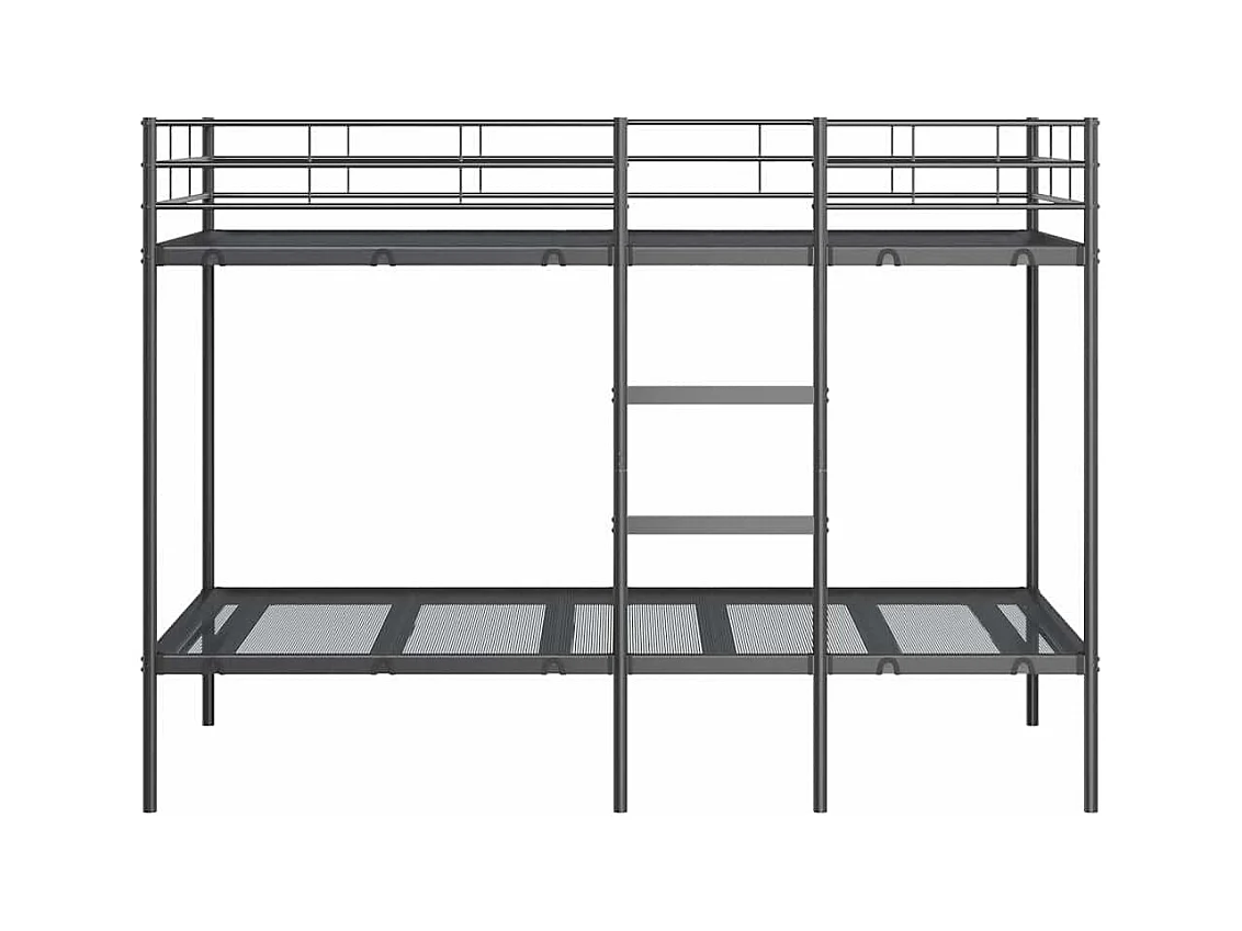 Letto a castello senza materasso nero 100x190 cm acciaio