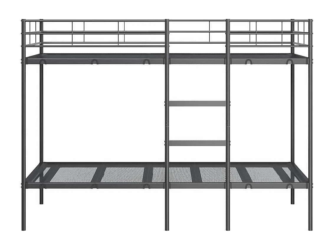 Stapelbed zonder matras zwart 100x190 cm staal