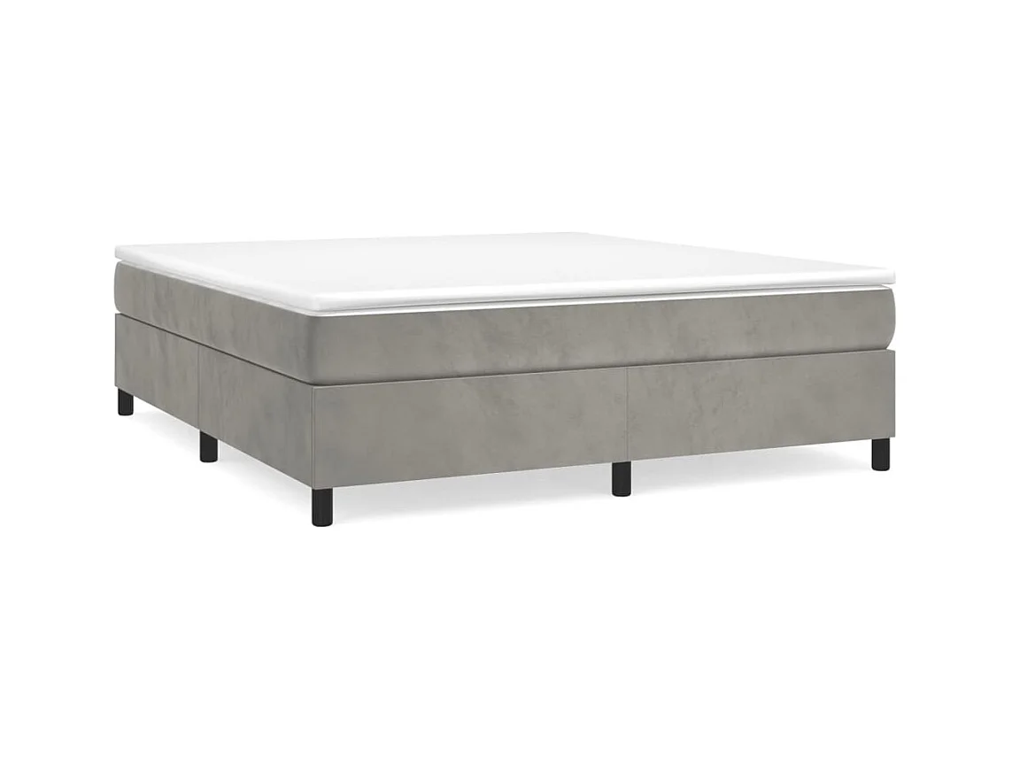 Struttura letto senza materasso grigio chiaro 200x200 cm velluto